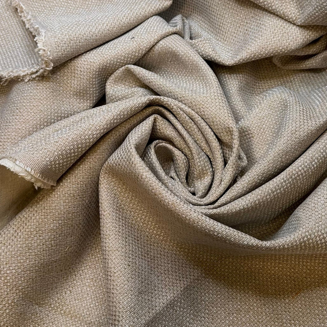 Steam Cleaning The Rugs - Polyester Blend Woven - Light Beige - 1.2M Bundle - True Deadstock fabric Fabric by private - Sustainable Textile | FABCYCLE