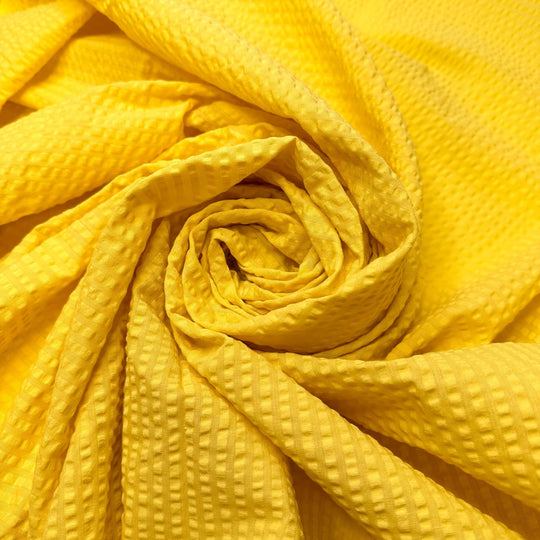 Stepping On The Beach - Polyester Blend Woven - Yellow - 1.95M Bundle - True Deadstock fabric Fabric by private - Sustainable Textile | FABCYCLE