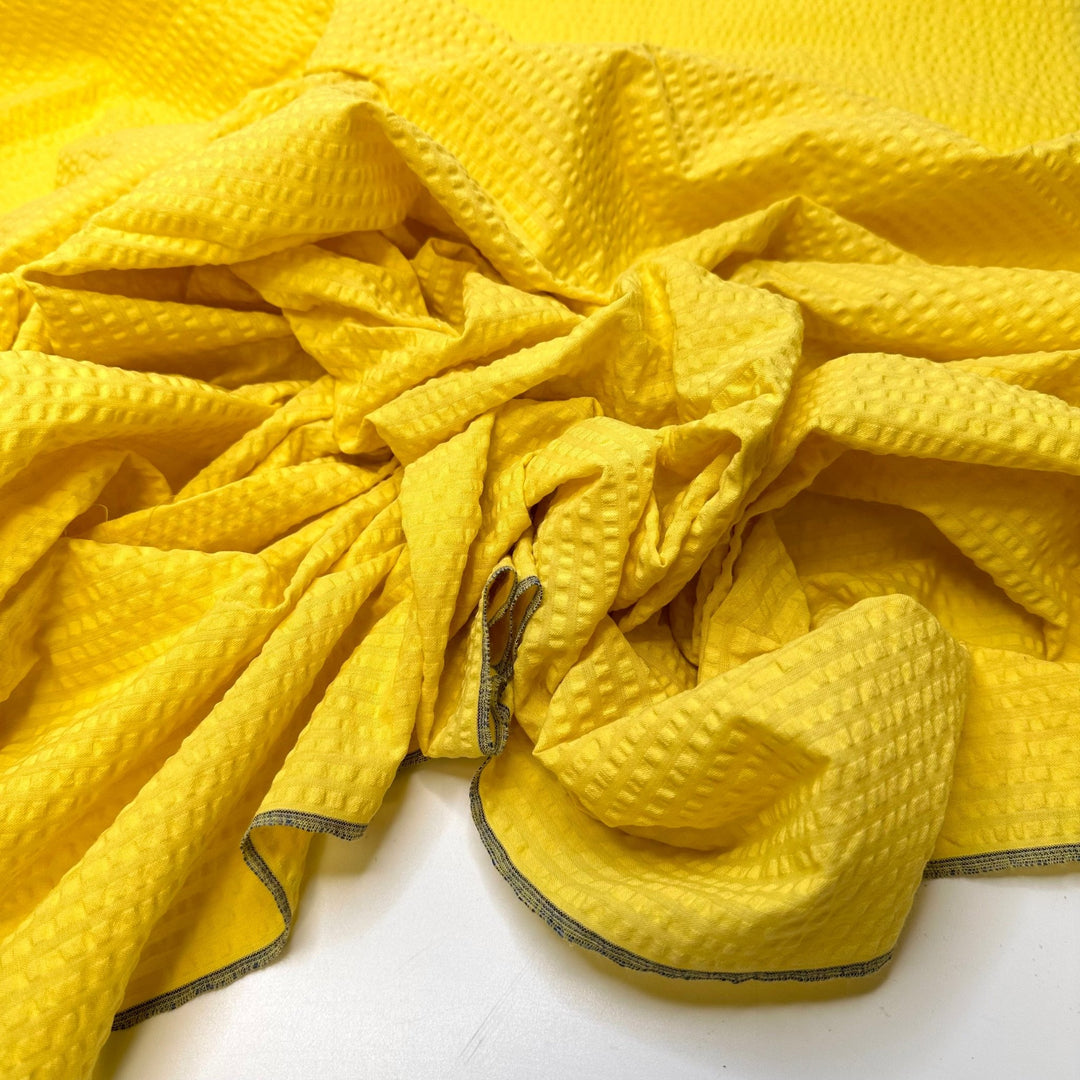 Stepping On The Beach - Polyester Blend Woven - Yellow - 1.95M Bundle - True Deadstock fabric Fabric by private - Sustainable Textile | FABCYCLE