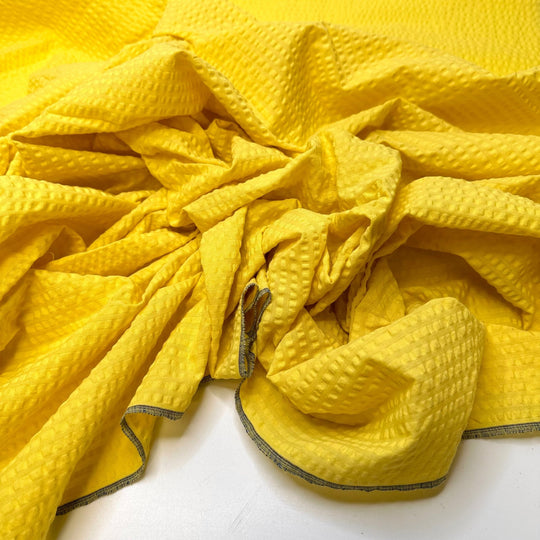 Stepping On The Beach - Polyester Blend Woven - Yellow - 1.95M Bundle - True Deadstock fabric Fabric by private - Sustainable Textile | FABCYCLE