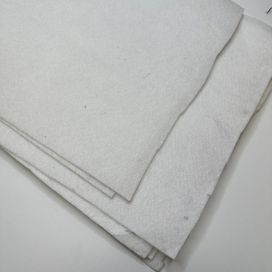 Stiff Felt 7 Pack - Very Stiff Felt Poly Woven - White - True Deadstock fabric Fabric by private - Sustainable Textile | FABCYCLE