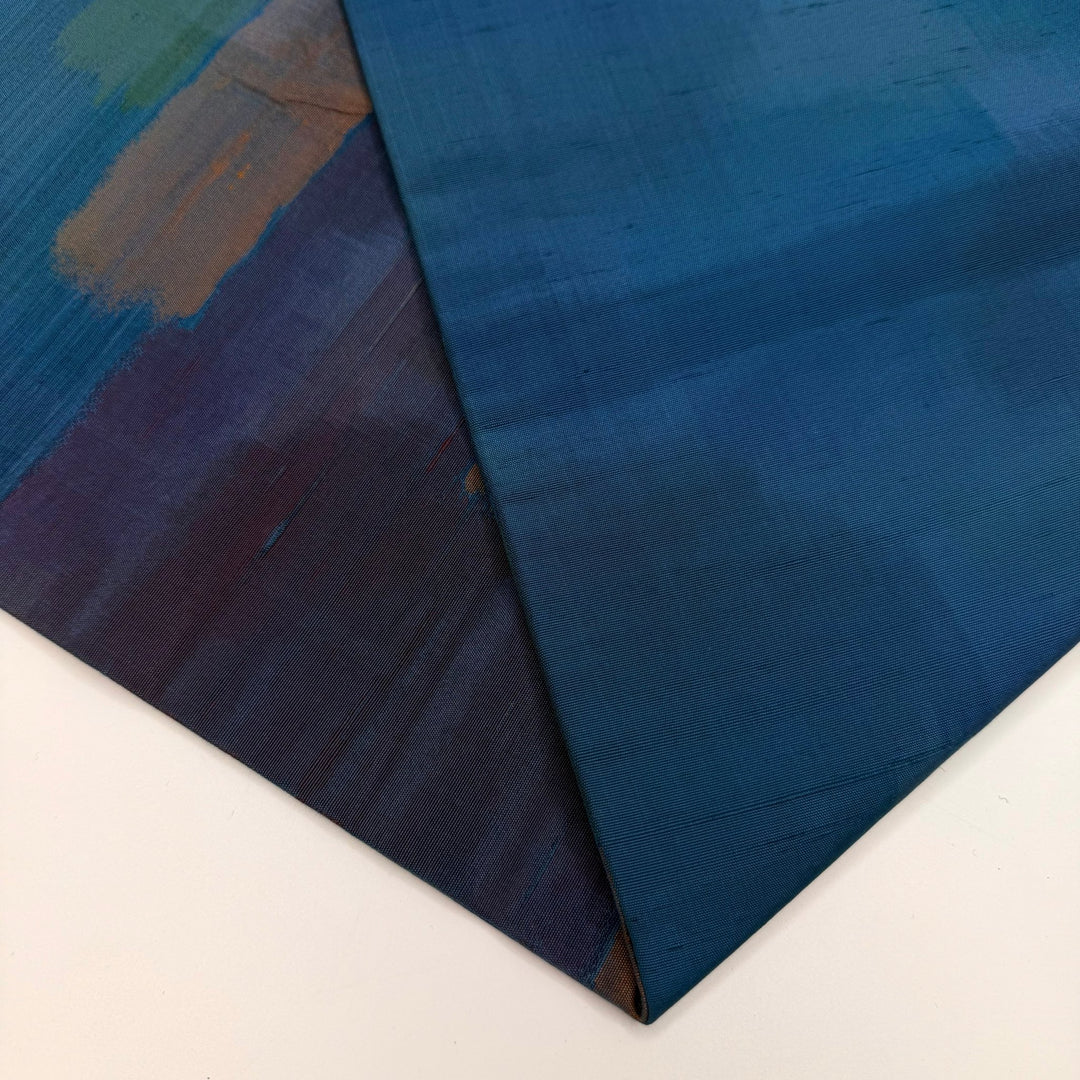 Stop Me If You Heard This Already - Taffeta Silk Woven - Teal Multi Abstract - 3.3M Bundle - True Deadstock fabric Fabric by private - Sustainable Textile | FABCYCLE
