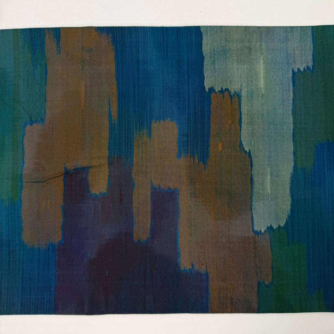 Stop Me If You Heard This Already - Taffeta Silk Woven - Teal Multi Abstract - 3.3M Bundle - True Deadstock fabric Fabric by private - Sustainable Textile | FABCYCLE