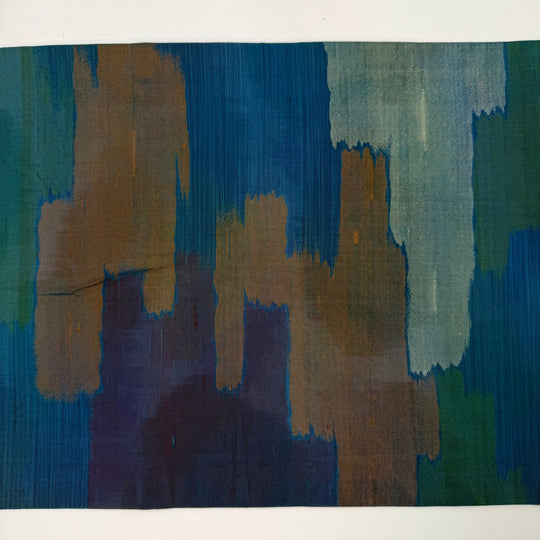 Stop Me If You Heard This Already - Taffeta Silk Woven - Teal Multi Abstract - 3.3M Bundle - True Deadstock fabric Fabric by private - Sustainable Textile | FABCYCLE