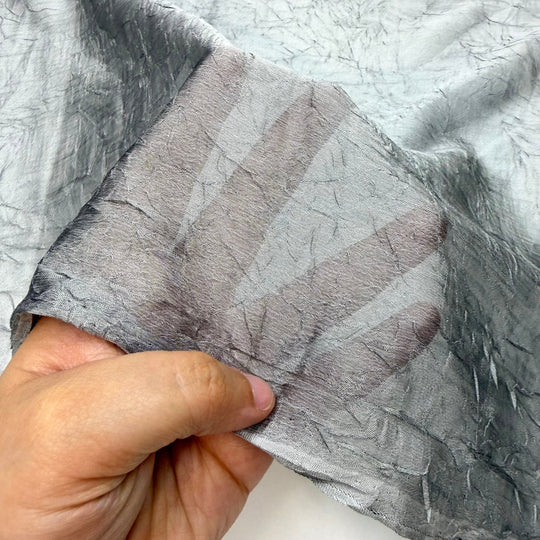 Storm Season - Crinkle Chiffon Polyester Blend Woven - Silver - 1.8M Bundle - True Deadstock fabric Fabric by private - Sustainable Textile | FABCYCLE
