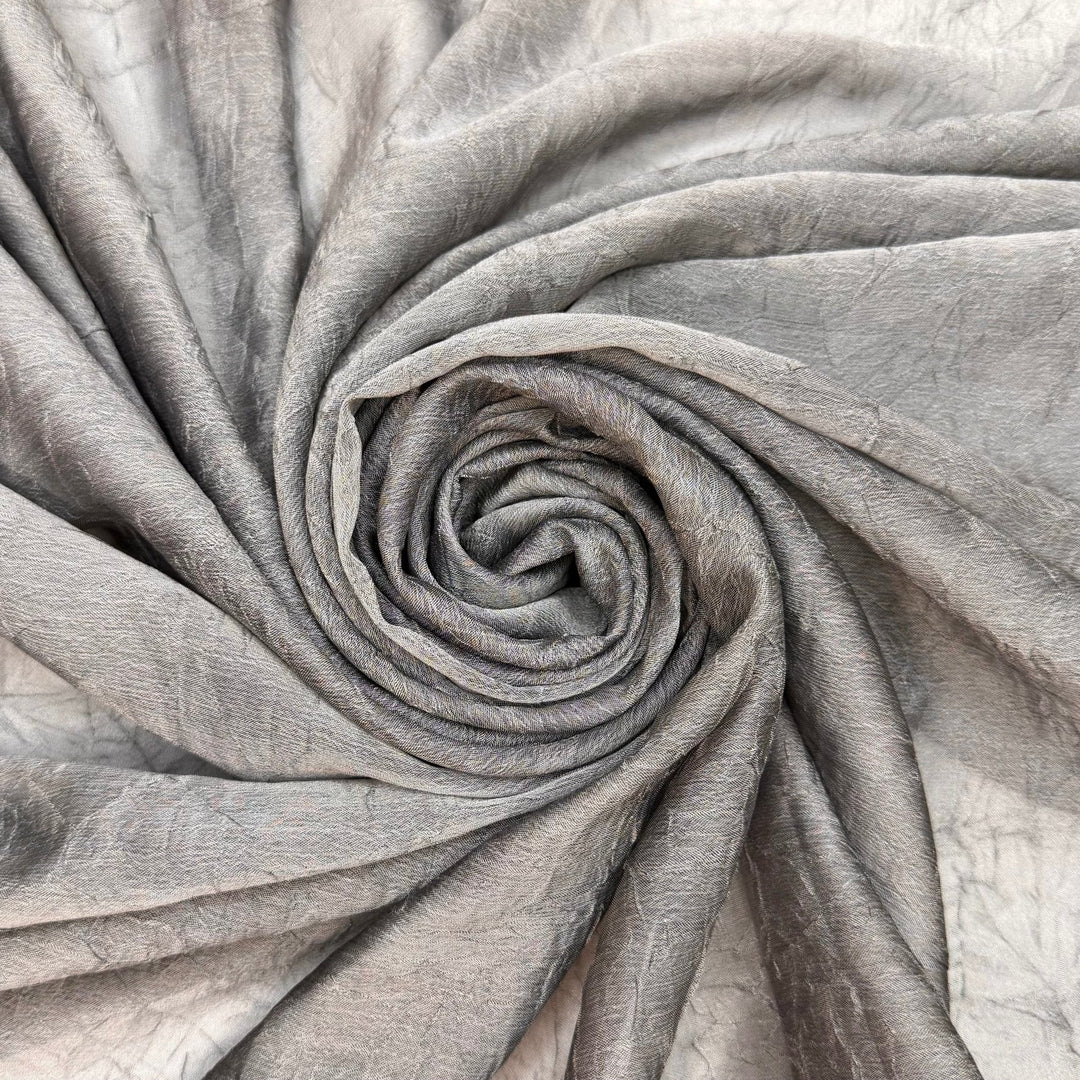 Storm Season - Crinkle Chiffon Polyester Blend Woven - Silver - 1.8M Bundle - True Deadstock fabric Fabric by private - Sustainable Textile | FABCYCLE