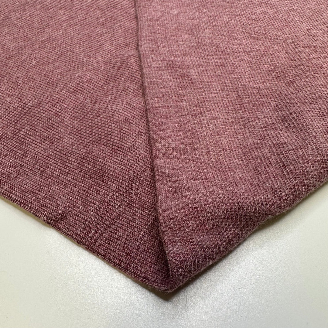 Strawberry Flavour - Tubular Rib Knit Bamboo Blend Knit - Dusty Rose Pink - 1M Bundle - True Deadstock fabric Fabric by private - Sustainable Textile | FABCYCLE
