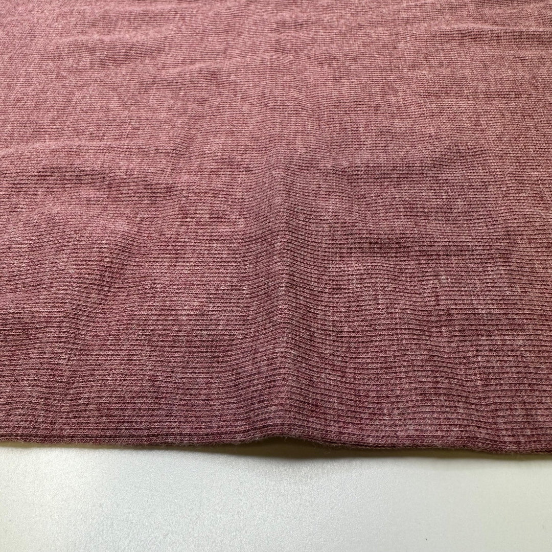 Strawberry Flavour - Tubular Rib Knit Bamboo Blend Knit - Dusty Rose Pink - 1M Bundle - True Deadstock fabric Fabric by private - Sustainable Textile | FABCYCLE