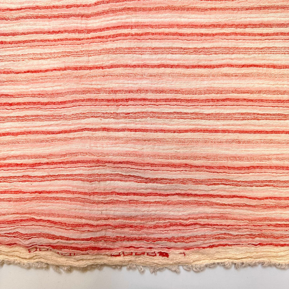 Strawberry Shortcake Giggles - Crinkle Gauze Cotton Woven - Cream/Pink Stripes - 3.2M Bundle - True Deadstock fabric Fabric by private - Sustainable Textile | FABCYCLE