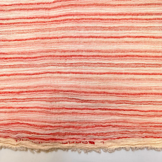 Strawberry Shortcake Giggles - Crinkle Gauze Cotton Woven - Cream/Pink Stripes - 3.2M Bundle - True Deadstock fabric Fabric by private - Sustainable Textile | FABCYCLE