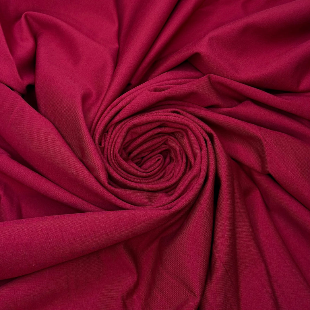 Stretch And Sew - Interlock Cotton/Spandex Knit - Dark Pink/Red - 2M Bundle - True Deadstock fabric Fabric by private - Sustainable Textile | FABCYCLE