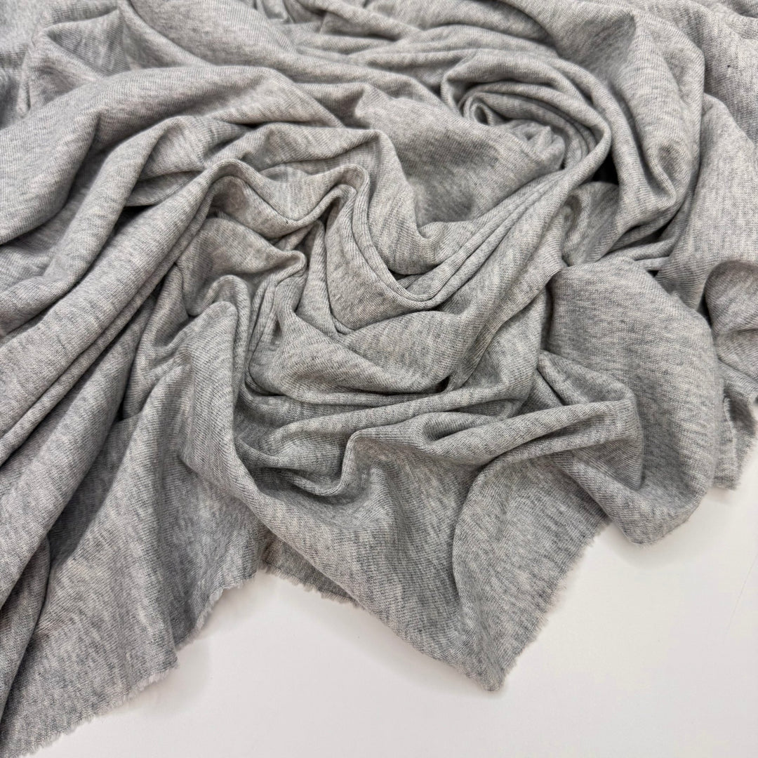 Stretchy Little Lies - Rib Knit Cotton Blend Knit - Light Grey - 2M Bundle - True Deadstock fabric Fabric by private - Sustainable Textile | FABCYCLE