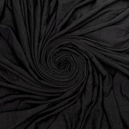 Stretchy Weekend Drop - Jersey Wool Knit - Black - 1.4M Bundle - True Deadstock fabric Fabric by private - Sustainable Textile | FABCYCLE
