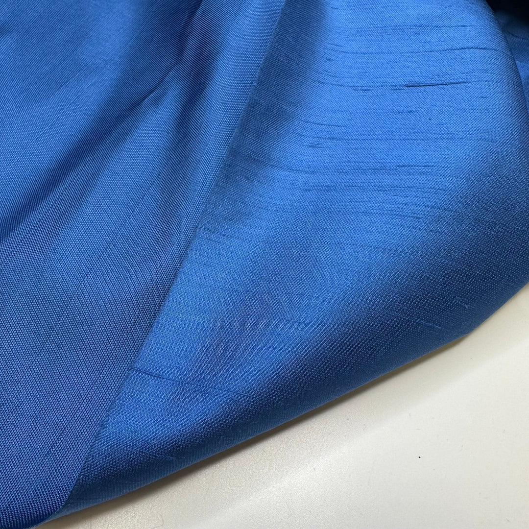 Structured Bolero - Basket Weave Taffeta Poly Woven - Blue - 2M Bundle - True Deadstock fabric Fabric by private - Sustainable Textile | FABCYCLE