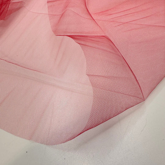 Stuck At A Red Light - Tulle Poly Knit - Red - Bundles - True Deadstock fabric Fabric by private - Sustainable Textile | FABCYCLE