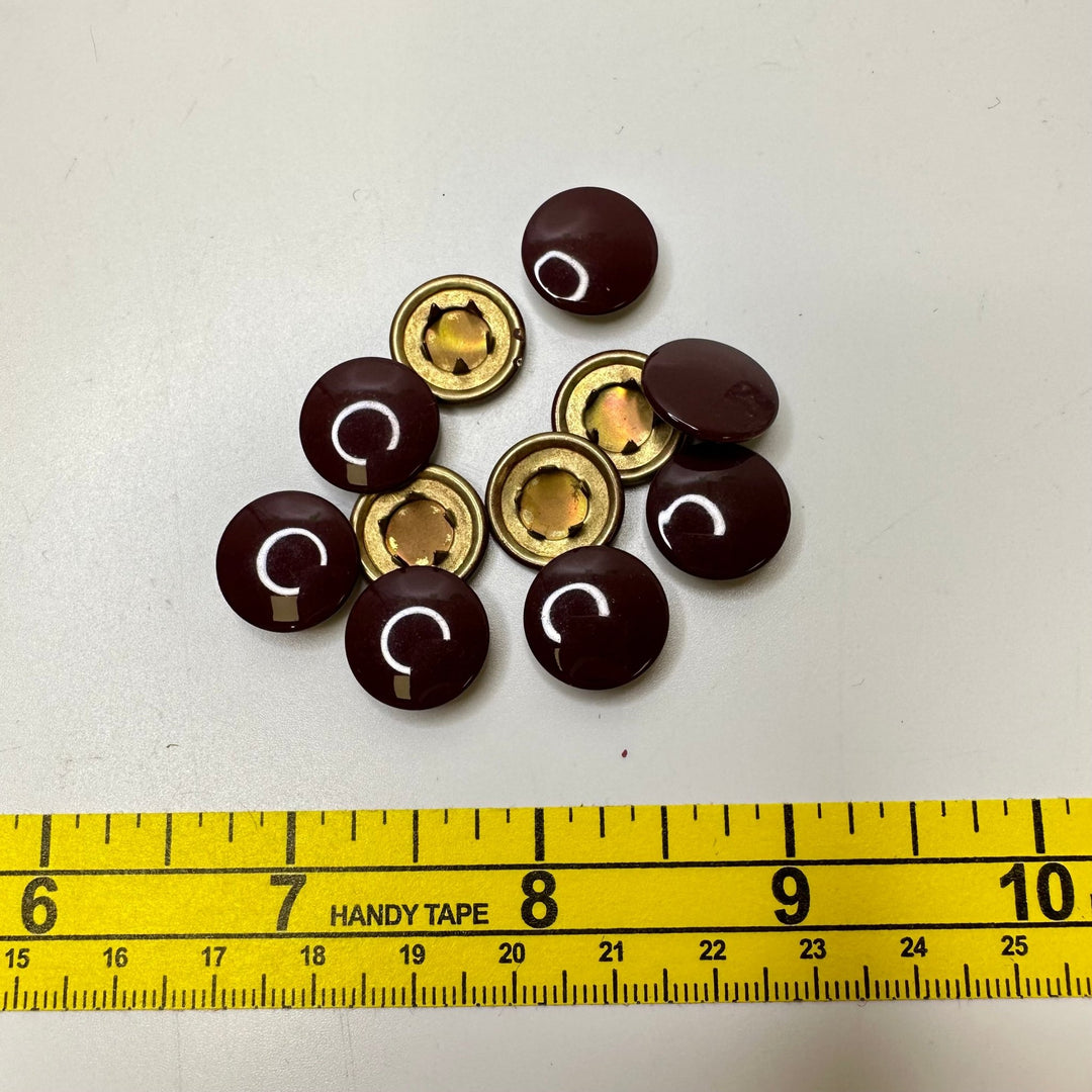 Stud Button - 15MM Metal - Dark Purple - 10 Pack - True Deadstock supplies Fabric by private - Sustainable Textile | FABCYCLE