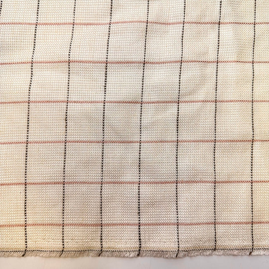 Submitting My PTO Request - Cotton Woven - Cream Multi Plaid - Bundles - True Deadstock fabric Fabric by private - Sustainable Textile | FABCYCLE