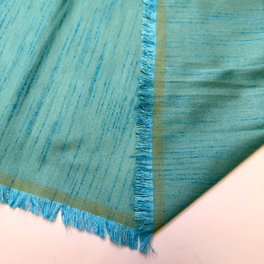 Subsistence Fishing - Polyester Blend Woven - Light Blue - 1.75M Bundle - True Deadstock fabric Fabric by private - Sustainable Textile | FABCYCLE