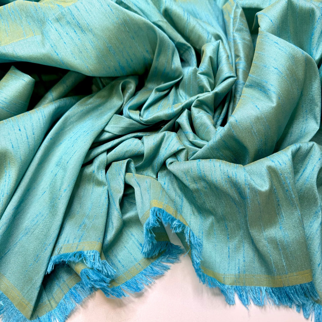 Subsistence Fishing - Polyester Blend Woven - Light Blue - 1.75M Bundle - True Deadstock fabric Fabric by private - Sustainable Textile | FABCYCLE