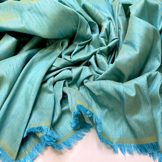 Subsistence Fishing - Polyester Blend Woven - Light Blue - 1.75M Bundle - True Deadstock fabric Fabric by private - Sustainable Textile | FABCYCLE