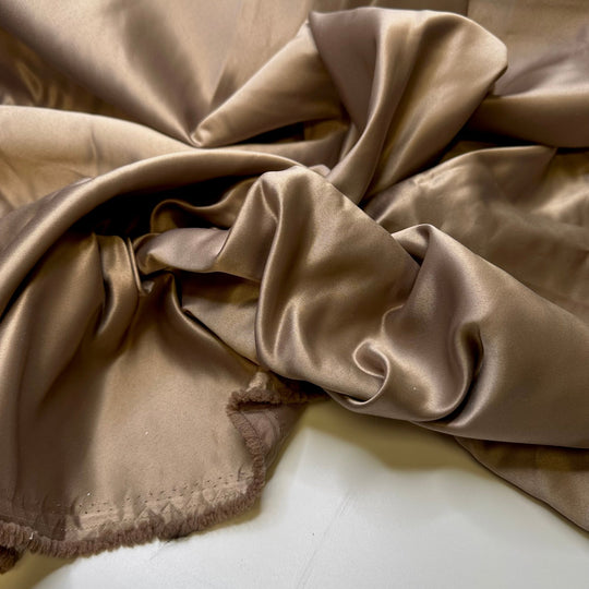 Subtle Glow - Sateen Polyester Blend Woven - Beige - 1.2M Bundle - True Deadstock fabric Fabric by private - Sustainable Textile | FABCYCLE