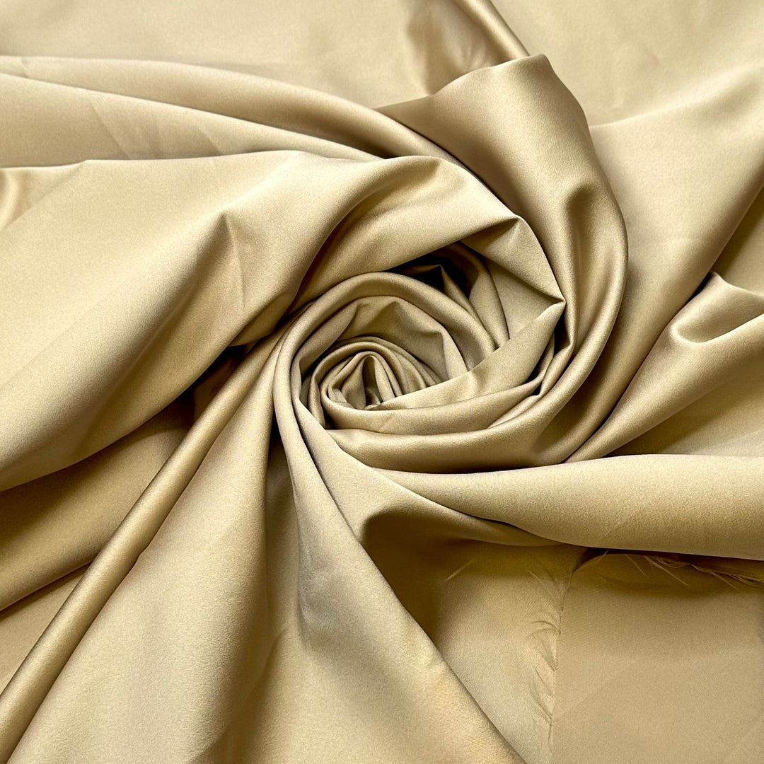 Suit Jacket And Khakis - Sateen Polyester Blend Woven - Light Beige - 5.5M Bundle - True Deadstock fabric Fabric by private - Sustainable Textile | FABCYCLE