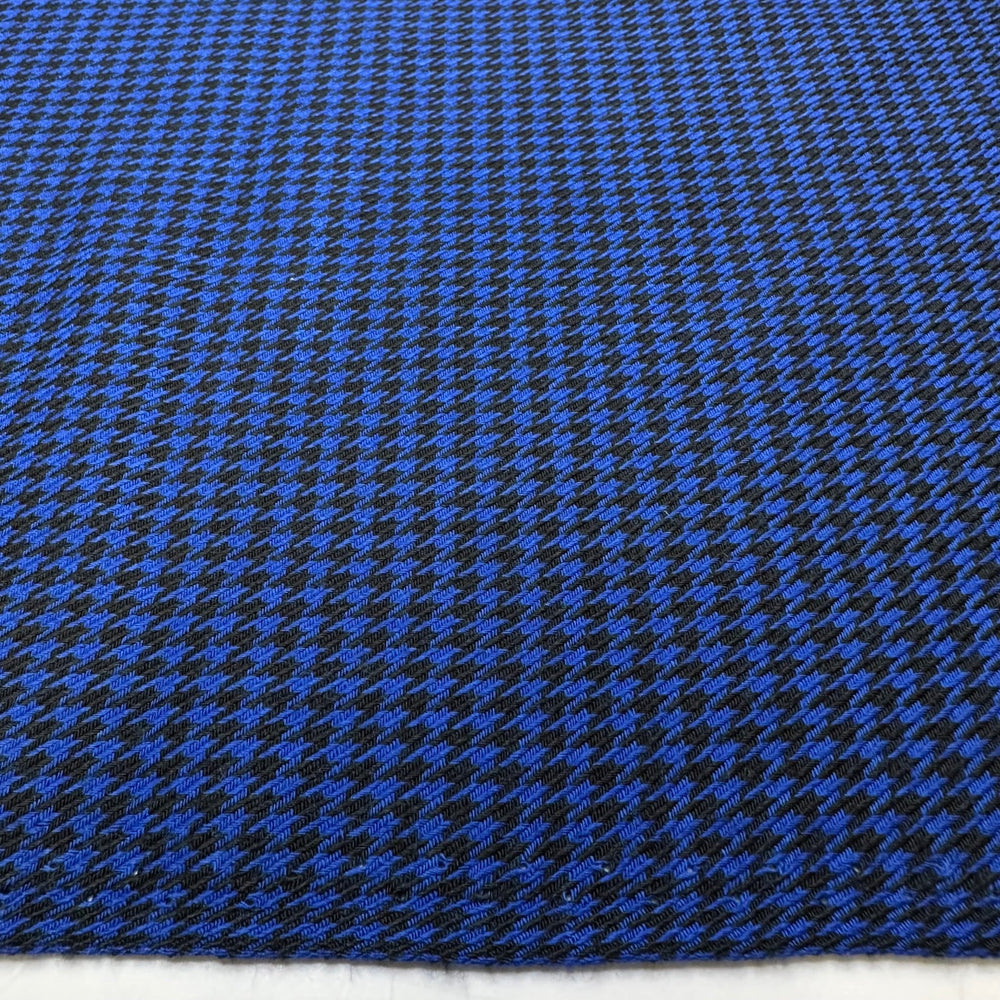 Suited Up - Houndstooth Cotton Blend Woven - Blue/Black - 1.3M Bundle - True Deadstock fabric Fabric by private - Sustainable Textile | FABCYCLE