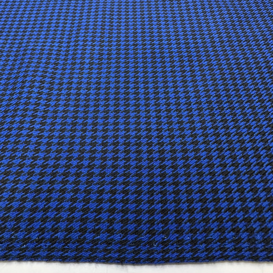 Suited Up - Houndstooth Cotton Blend Woven - Blue/Black - 1.3M Bundle - True Deadstock fabric Fabric by private - Sustainable Textile | FABCYCLE