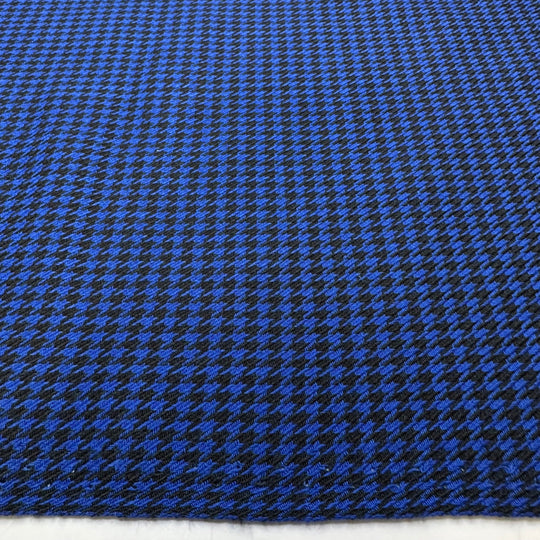 Suited Up - Houndstooth Cotton Blend Woven - Blue/Black - 1.3M Bundle - True Deadstock fabric Fabric by private - Sustainable Textile | FABCYCLE
