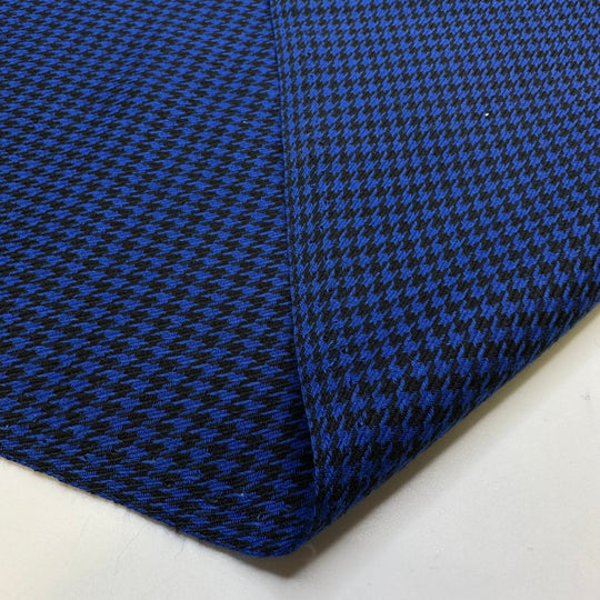 Suited Up - Houndstooth Cotton Blend Woven - Blue/Black - 1.3M Bundle - True Deadstock fabric Fabric by private - Sustainable Textile | FABCYCLE