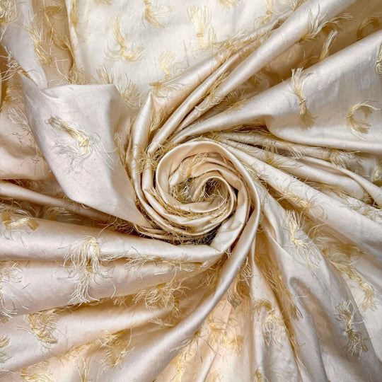 Summer Elegance - Slub Silk Woven - Cream - 3.85M Bundle - True Deadstock fabric Fabric by private - Sustainable Textile | FABCYCLE