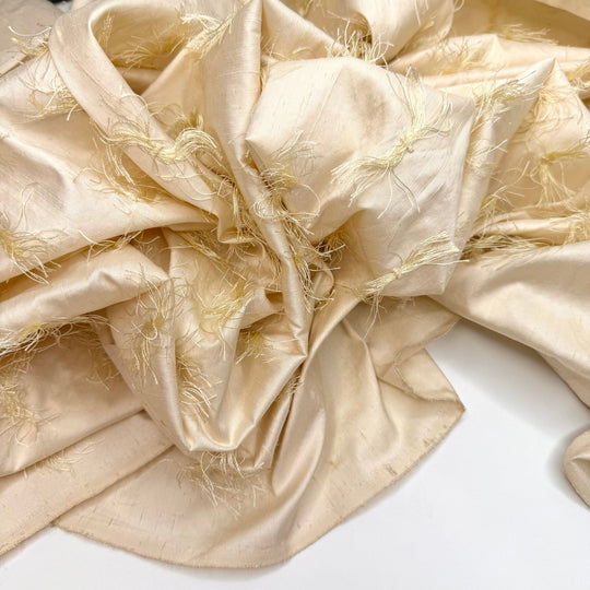 Summer Elegance - Slub Silk Woven - Cream - 3.85M Bundle - True Deadstock fabric Fabric by private - Sustainable Textile | FABCYCLE