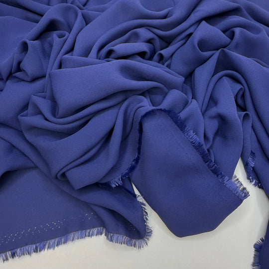 Summer Evenings - Chiffon Poly Woven - Dark Blue - 2M Bundle - True Deadstock fabric Fabric by private - Sustainable Textile | FABCYCLE
