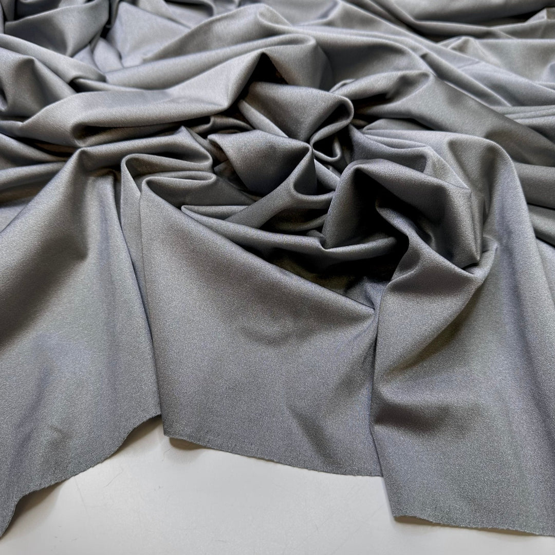 Summer Olympics - Poly/Spandex Knit - Silver - 2M Bundle - True Deadstock fabric Fabric by private - Sustainable Textile | FABCYCLE