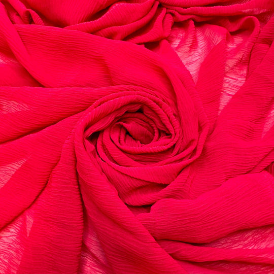 Summer Parties - Crinkle Polyester Blend Woven - Dark Pink - 2.3M Bundle - True Deadstock fabric Fabric by private - Sustainable Textile | FABCYCLE