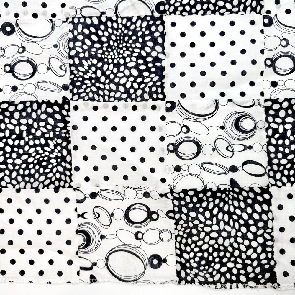 Summer Whimsy - Patchwork Cotton Woven - Black/White Polka Dots - 2.5M Bundle - True Deadstock fabric Fabric by private - Sustainable Textile | FABCYCLE