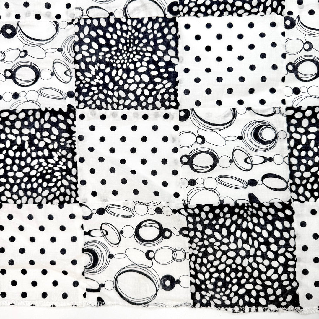 Summer Whimsy - Patchwork Cotton Woven - Black/White Polka Dots - 2.5M Bundle - True Deadstock fabric Fabric by private - Sustainable Textile | FABCYCLE