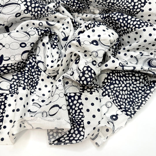 Summer Whimsy - Patchwork Cotton Woven - Black/White Polka Dots - 2.5M Bundle - True Deadstock fabric Fabric by private - Sustainable Textile | FABCYCLE