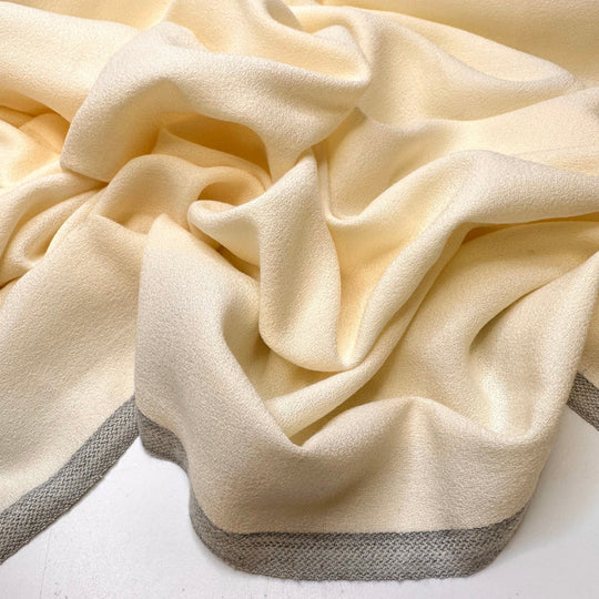 Sunbathing - Crepe Wool Blend Woven - Cream - 1.1M Bundle - True Deadstock fabric Fabric by private - Sustainable Textile | FABCYCLE