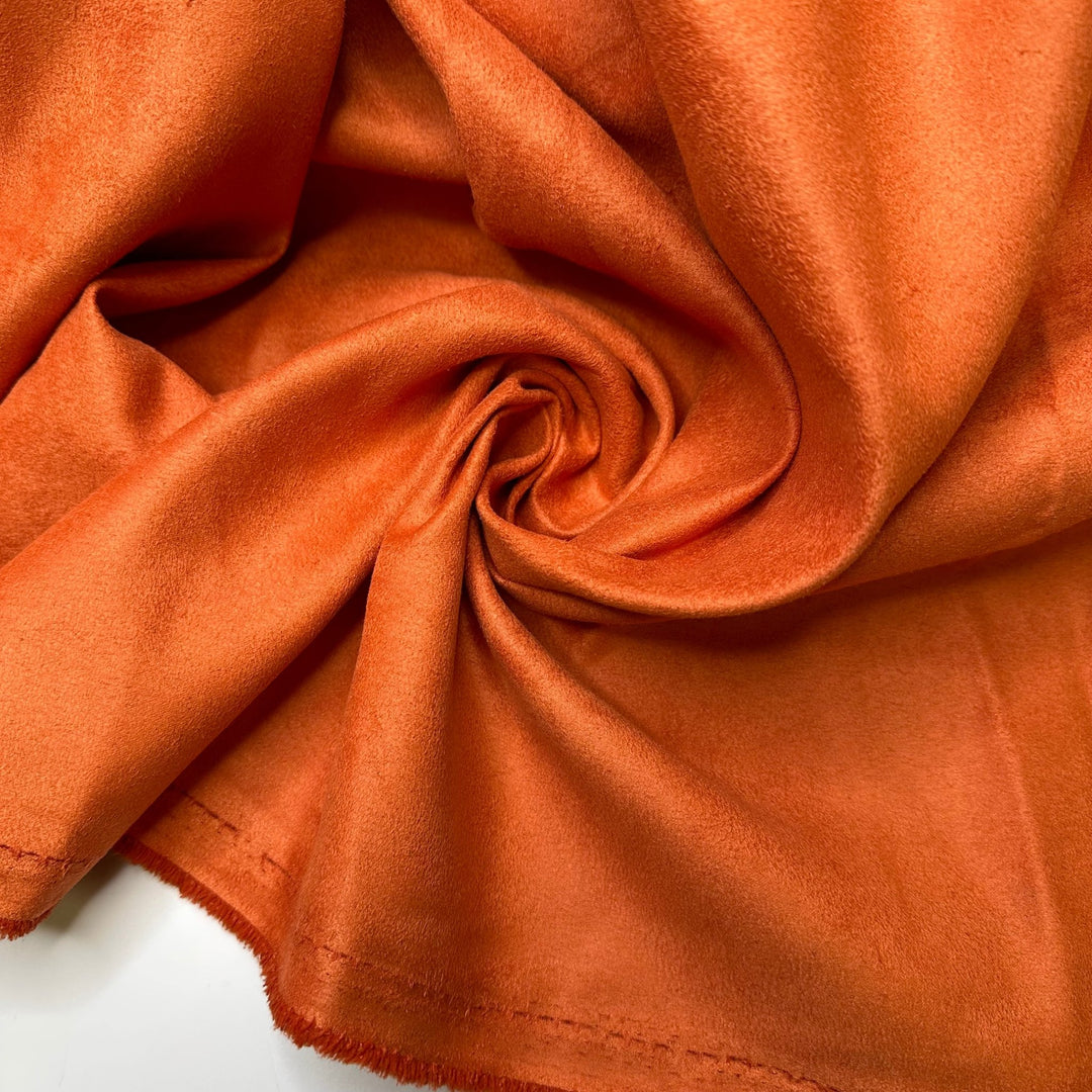 Sunburnt Cows - Faux Suede Woven - Orange - 2.5M Bundle - True Deadstock fabric Fabric by private - Sustainable Textile | FABCYCLE