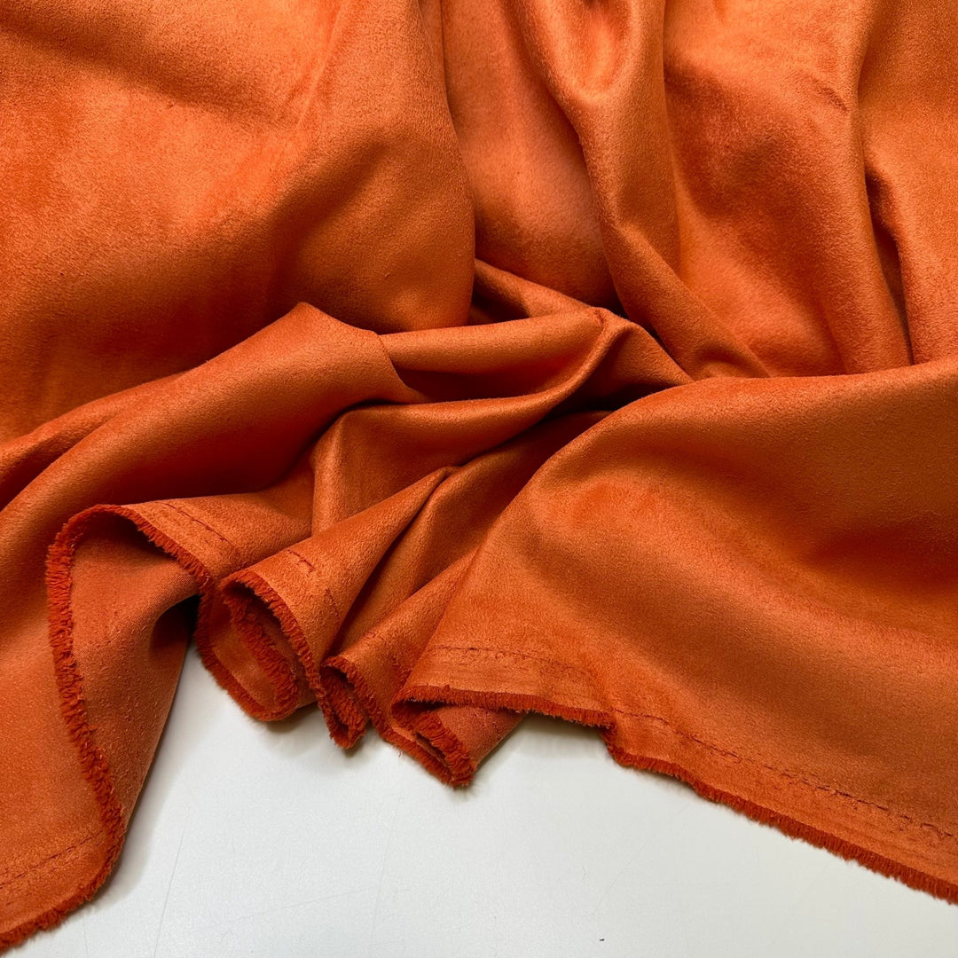 Sunburnt Cows - Faux Suede Woven - Orange - 2.5M Bundle - True Deadstock fabric Fabric by private - Sustainable Textile | FABCYCLE