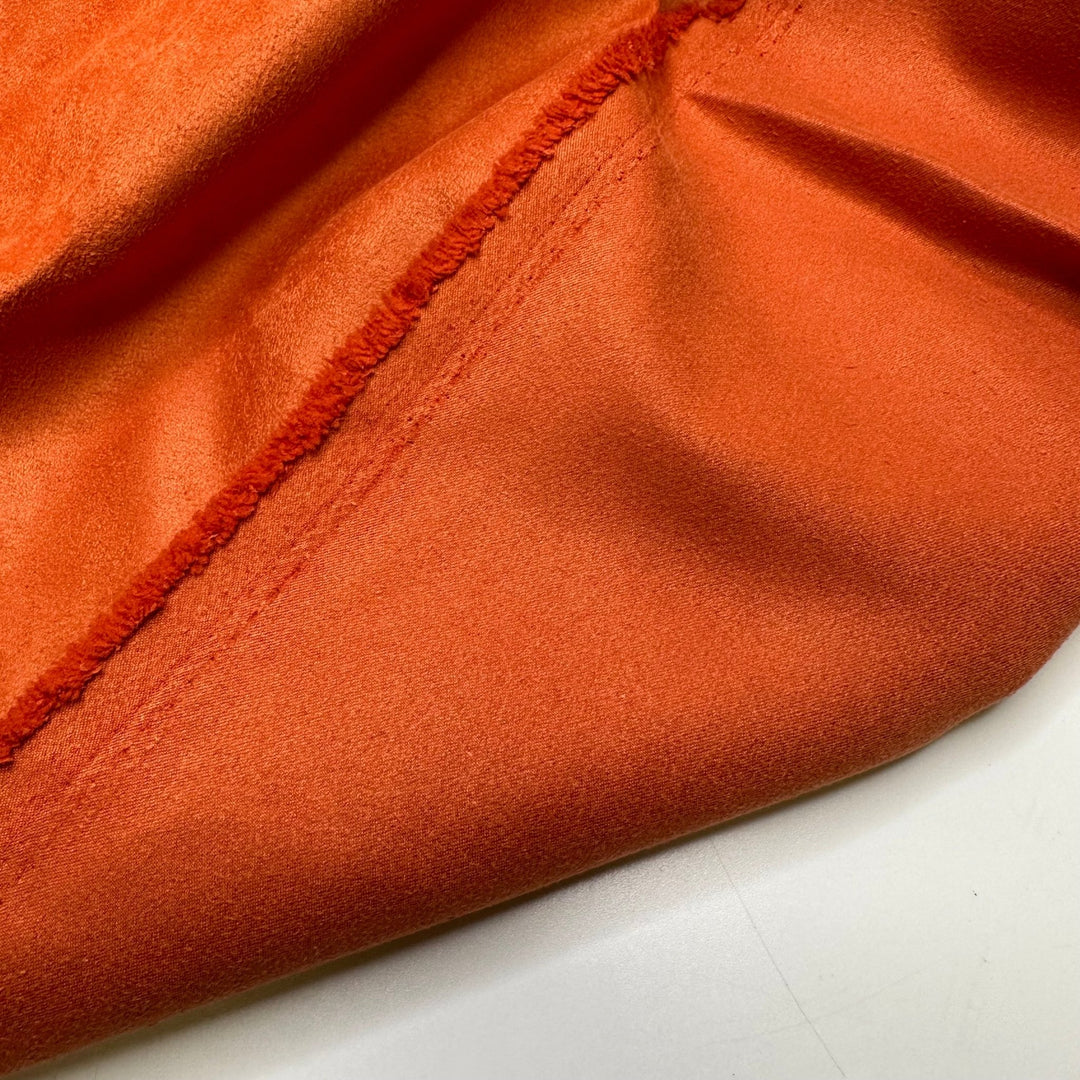 Sunburnt Cows - Faux Suede Woven - Orange - 2.5M Bundle - True Deadstock fabric Fabric by private - Sustainable Textile | FABCYCLE