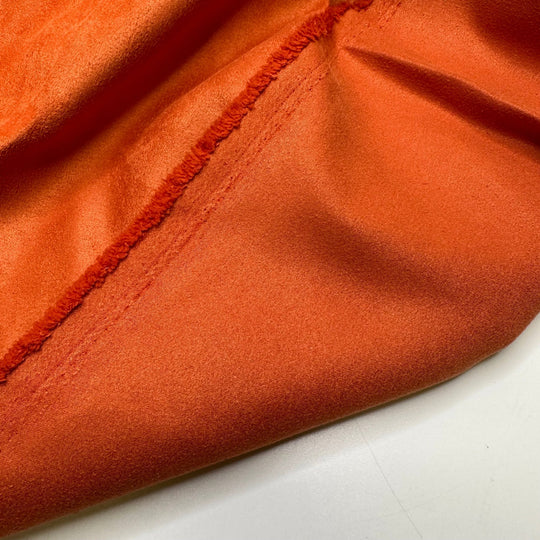 Sunburnt Cows - Faux Suede Woven - Orange - 2.5M Bundle - True Deadstock fabric Fabric by private - Sustainable Textile | FABCYCLE