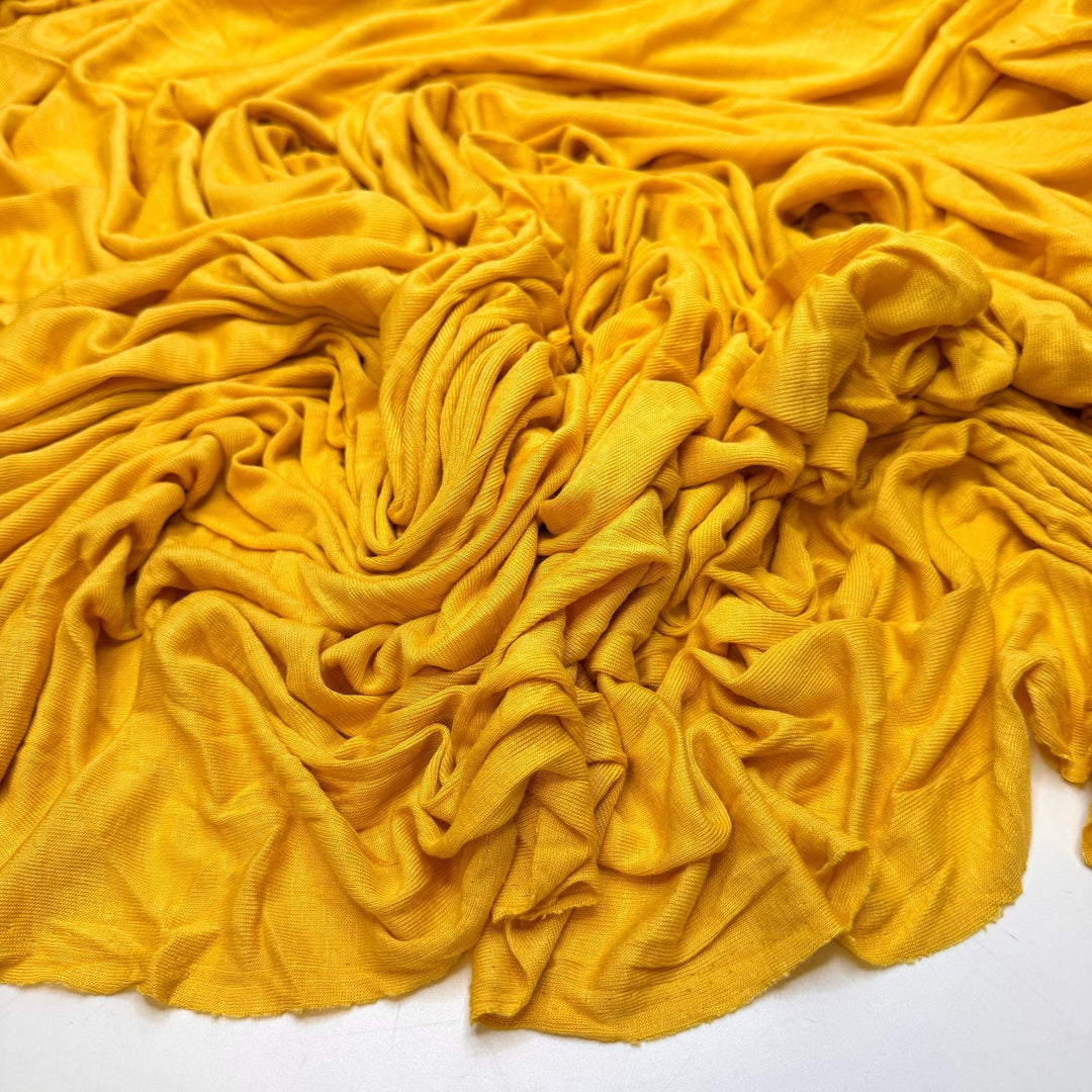 Sunny Forest Path - Rib Knit Hemp Knit - Yellow - 3.3M Bundle - True Deadstock fabric Fabric by private - Sustainable Textile | FABCYCLE