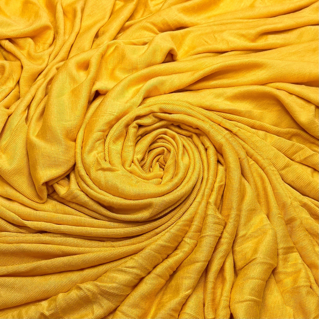 Sunny Forest Path - Rib Knit Hemp Knit - Yellow - 3.3M Bundle - True Deadstock fabric Fabric by private - Sustainable Textile | FABCYCLE