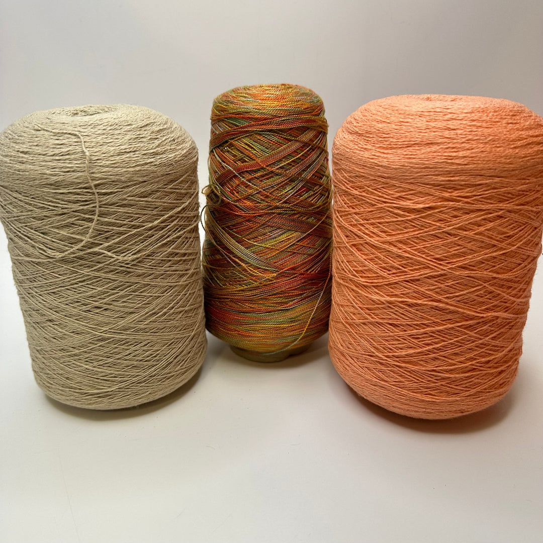 Sunrise Cone Pack Yarn - Peach Beige Multi - 3 Pack - True Deadstock supplies Fabric by private - Sustainable Textile | FABCYCLE