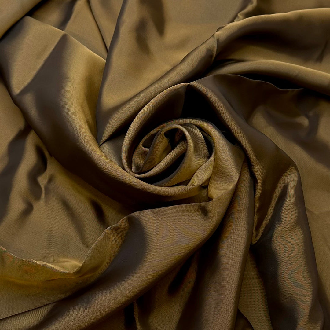 Supporting Your Community - Satin Cotton Woven - Dark Green/Beige - 2.35M Bundle - True Deadstock fabric Fabric by private - Sustainable Textile | FABCYCLE