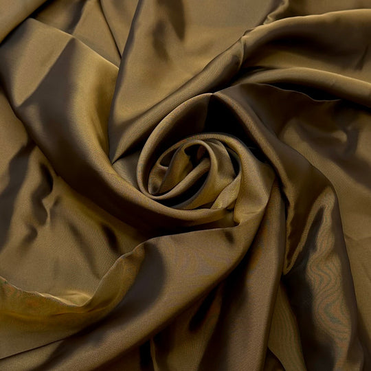 Supporting Your Community - Satin Cotton Woven - Dark Green/Beige - 2.35M Bundle - True Deadstock fabric Fabric by private - Sustainable Textile | FABCYCLE