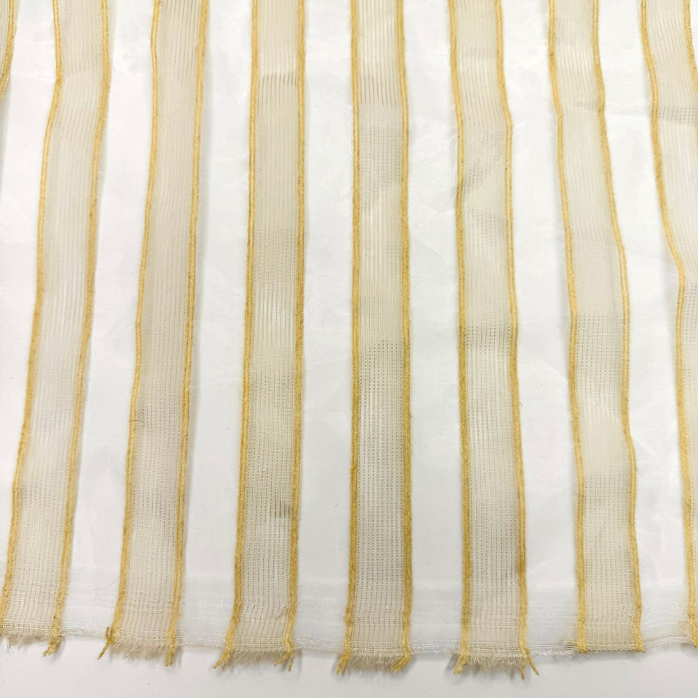 Surrounded By Cool Creations - Organza Polyester Blend Woven - Cream Stripes - 1.7M Bundle - True Deadstock fabric Fabric by private - Sustainable Textile | FABCYCLE