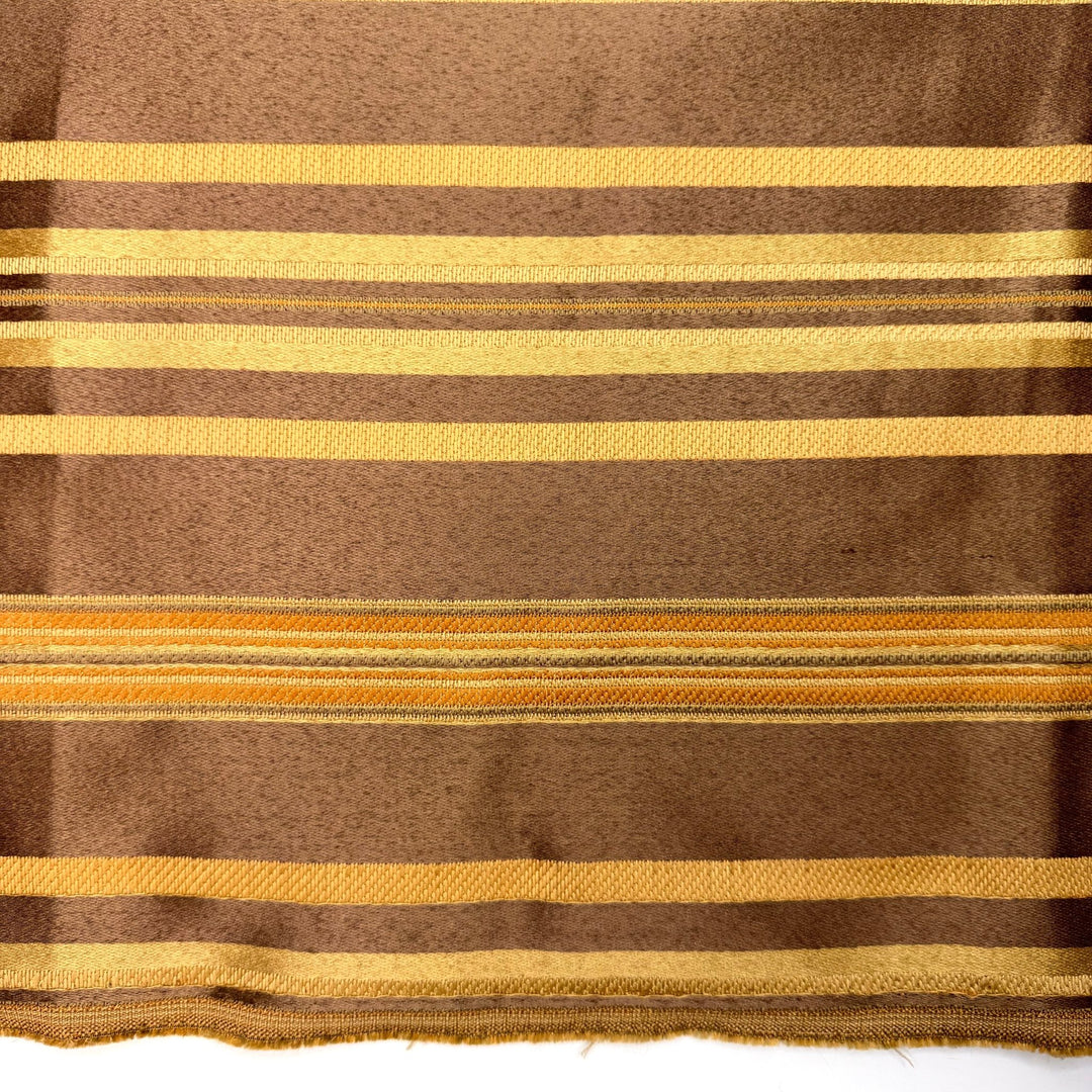 Swanky Hotel - Polyester Blend Woven - Brown/Orange Stripes - 0.95M Bundle - True Deadstock fabric Fabric by private - Sustainable Textile | FABCYCLE